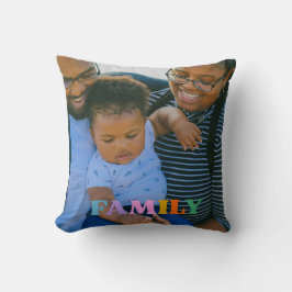 custom photo typography modern pretty Throw Pillow クッション