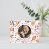 Custom Photo Valentine’s Day Cat Lover Postcard ポストカード (スタンド正面)