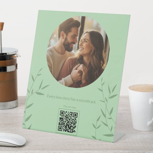 Custom Photo Valentine Sage green 台座サイン (インサイチュ)