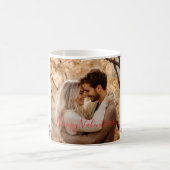 Custom Photo Valentine's Day Red Hearts & Florals コーヒーマグカップ (中央)