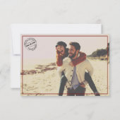 Custom Photo Vintage Wedding Old Fashioned  出欠カード (裏面)