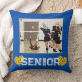 Custom Photo Volleyball Senior Number  クッション (ブランケット)