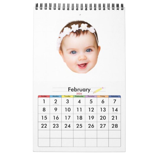 Custom Photo Wall Calendar 2026 All Months Print  カレンダー (2月 2026)