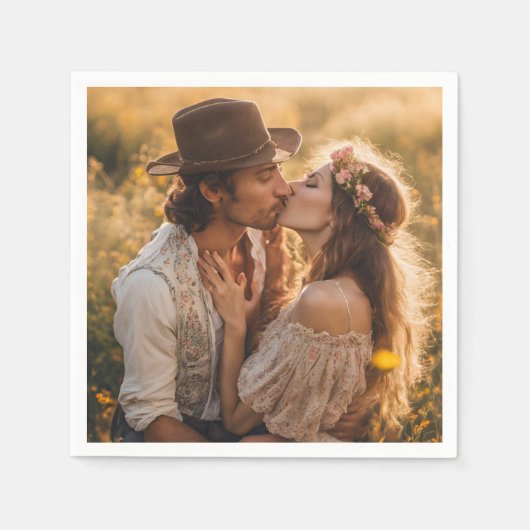 Custom Photo Wedding Engagement スタンダードカクテルナプキン (正面)