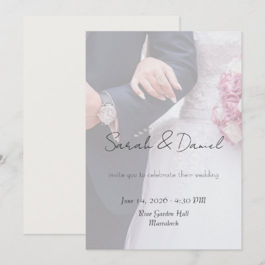 Custom Photo Wedding Invitation Card 招待状 (正面/裏面)