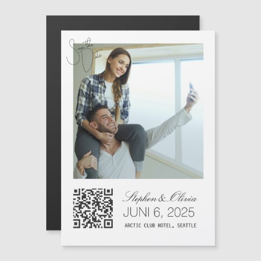 Custom Photo Wedding Save the Date magnet (正面/裏面)