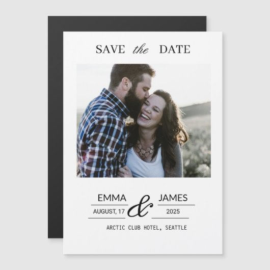 Custom Photo Wedding Save the Date magnet (正面/裏面)