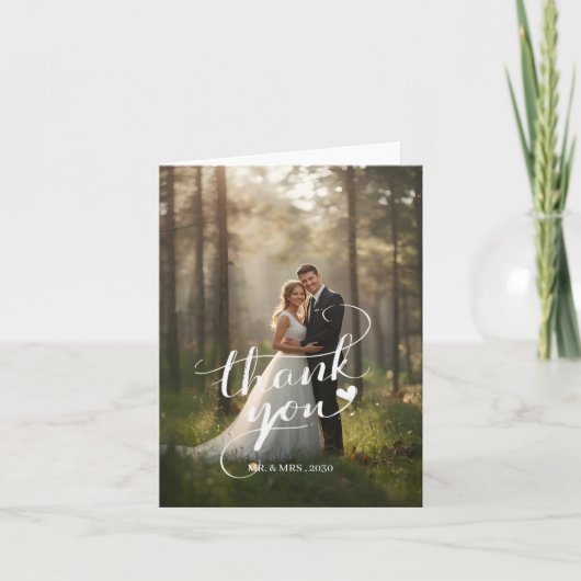 Custom Photo Wedding Thank You Card シーズンカード (正面)