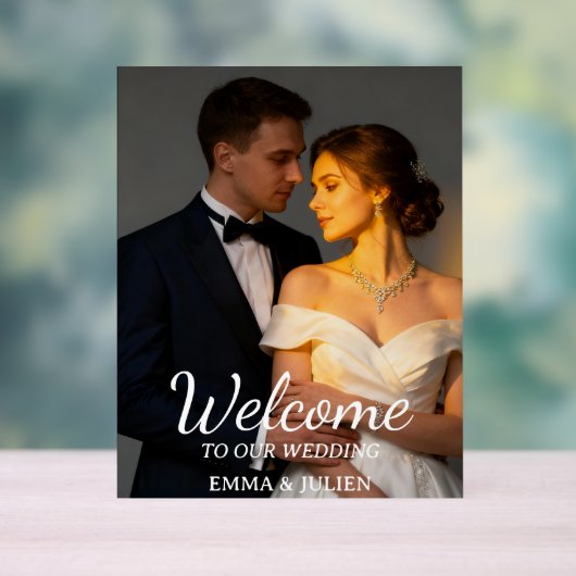 Custom Photo Wedding Welcome Foam Board Sign アクリルサイン (ニュートラル)