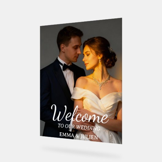 Custom Photo Wedding Welcome Foam Board Sign アクリルサイン (傾斜)