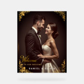 Custom Photo Wedding Welcome Sign Foam Board アクリルサイン (正面)