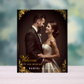 Custom Photo Wedding Welcome Sign Foam Board アクリルサイン (ニュートラル)