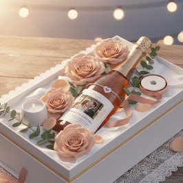 Custom Photo Wedding Wine Label - Henrietta & Dani スパークリングワインラベル