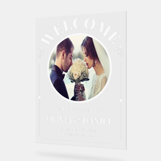 Custom Photo Welcome for Reception アクリルサイン (傾斜)