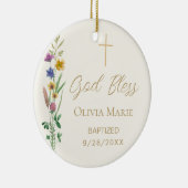 Custom Photo Wildflower Baptism セラミックオーナメント (右)