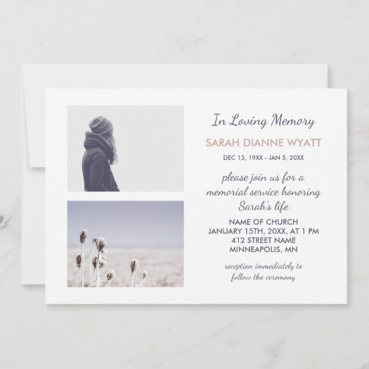 Custom Photo | Winter Memorial Service 招待状 (正面)
