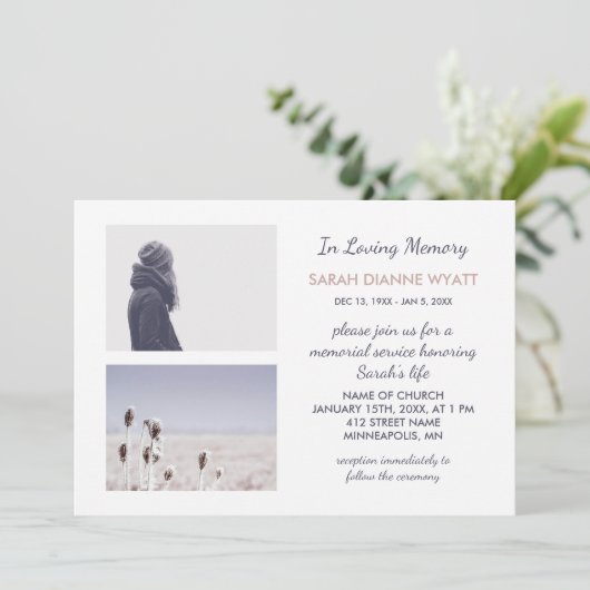 Custom Photo | Winter Memorial Service 招待状 (スタンド正面)