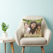 Custom Photo with Family Name Throw Pillow クッション (椅子)