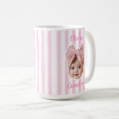 Custom Photo With Stripes Pattern Mug For Dad コーヒーマグカップ (正面右)