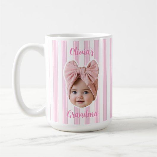 Custom Photo With Stripes Pattern Mug For Dad コーヒーマグカップ (左)