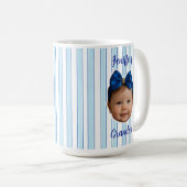 Custom Photo With Stripes Pattern Mug For Dad コーヒーマグカップ (正面右)
