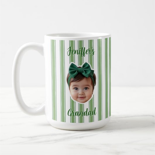 Custom Photo With Stripes Pattern Mug For Dad コーヒーマグカップ (左)