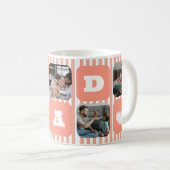 Custom Photo with Stripes pattern Mug for Dad  コーヒーマグカップ (正面右)