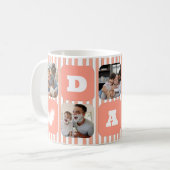 Custom Photo with Stripes pattern Mug for Dad  コーヒーマグカップ (正面左)