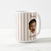 Custom Photo With Stripes Pattern Mug For Dad コーヒーマグカップ (正面右)