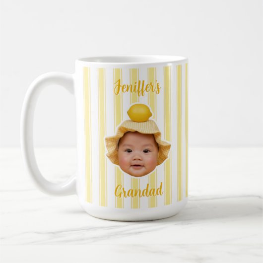 Custom Photo With Stripes Pattern Mug For Dad コーヒーマグカップ (左)