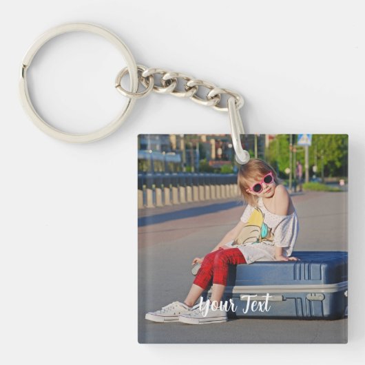 Custom Photo with Text Personalized Keychain キーホルダー (正面)