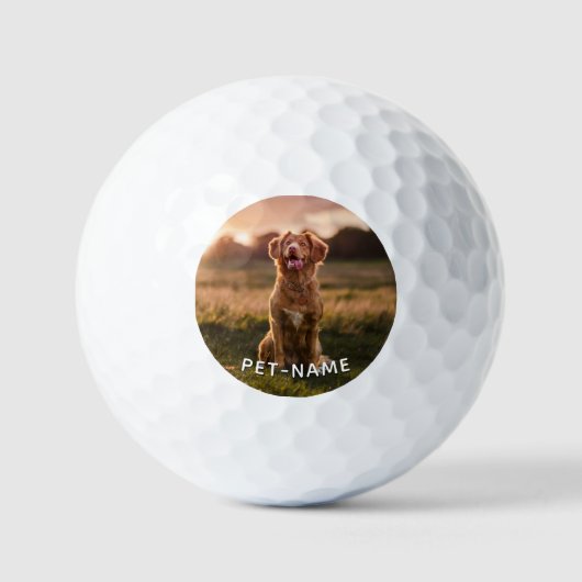 Custom Photo With Your Pet Dog Name Picture On ゴルフボール (正面)