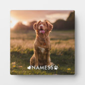 Custom Photo With Your Pet Dog Name Picture On フォトプラーク (正面)