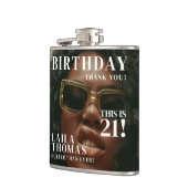 Custom Photos Birthday Party Magazine Cover フラスク (左)