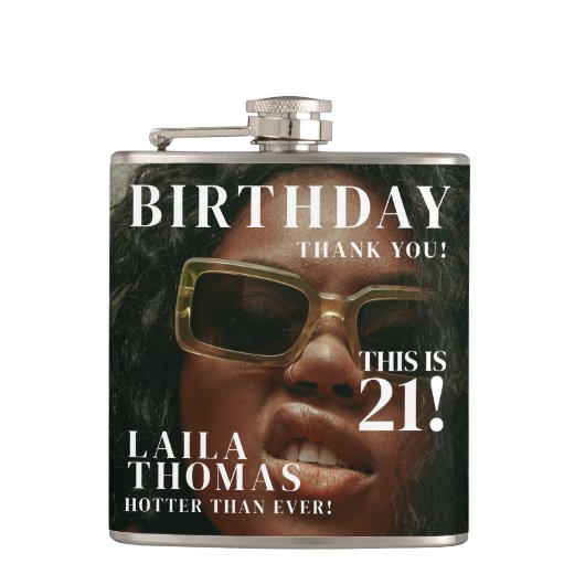 Custom Photos Birthday Party Magazine Cover フラスク (正面)