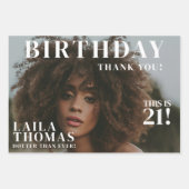 Custom Photos Birthday Party Magazine Cover ラッピングペーパーシート (正面3)