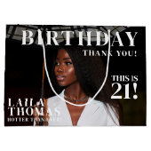 Custom Photos Birthday Party Magazine Cover ラージペーパーバッグ (裏面)