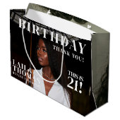 Custom Photos Birthday Party Magazine Cover ラージペーパーバッグ (裏面アングル)