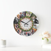Custom Photos Collage Clock | Gift for Christmas ラージ壁時計 (ホーム)