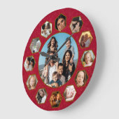 Custom Photos Collage Clock | Gift for Christmas ラージ壁時計 (傾斜)