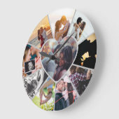 Custom Photos Collage Clock | Gift for Christmas ラージ壁時計 (傾斜)