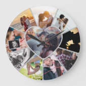 Custom Photos Collage Clock | Gift for Christmas ラージ壁時計 (正面)