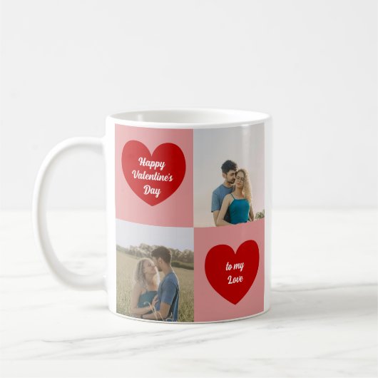 Custom Photos Hearts Graphic Valentine's Day コーヒーマグカップ (左)