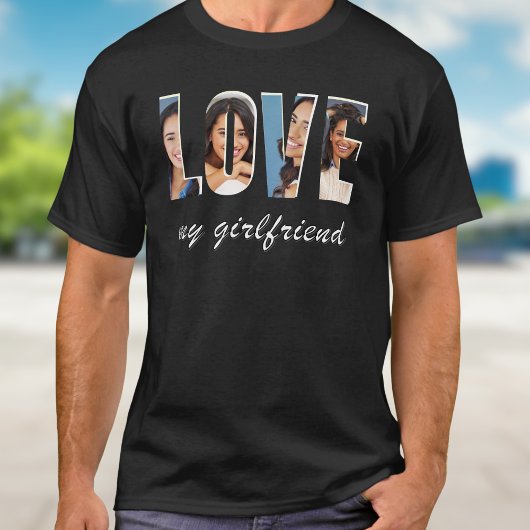 Custom Photos Love My Girlfriend Romantic Template Tシャツ