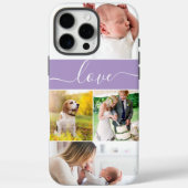 Custom Photos Memories Love Script purple  Case-Mate iPhoneケース (裏面)
