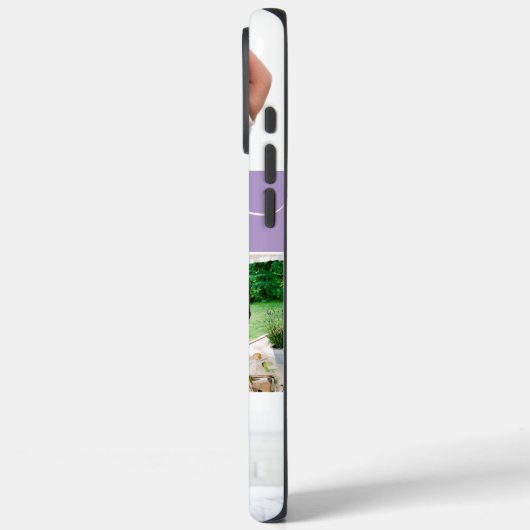 Custom Photos Memories Love Script purple  Case-Mate iPhoneケース (裏面 / 左)