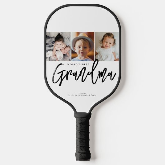 Custom Photos Personalized World’s Best Grandma ピックルボールラケット (正面)