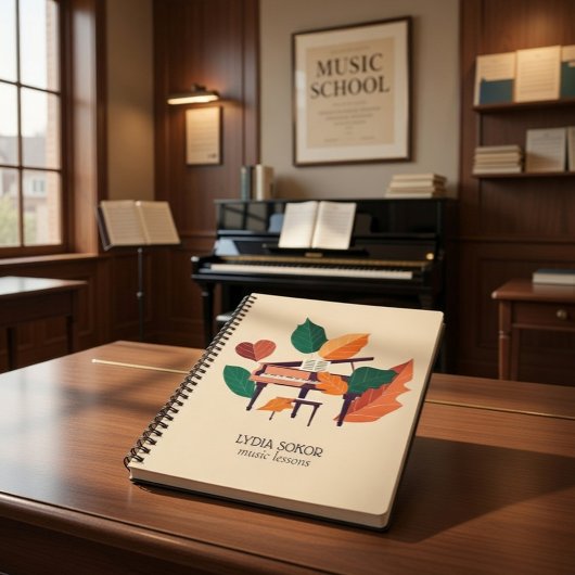 Custom Piano Music Lessons Spiral Notebook ノートブック