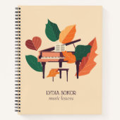 Custom Piano Music Lessons Spiral Notebook ノートブック (正面)