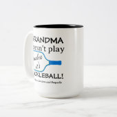 Custom Pickleball Grandma Funny Modern Typography ツートーンマグカップ (正面左)